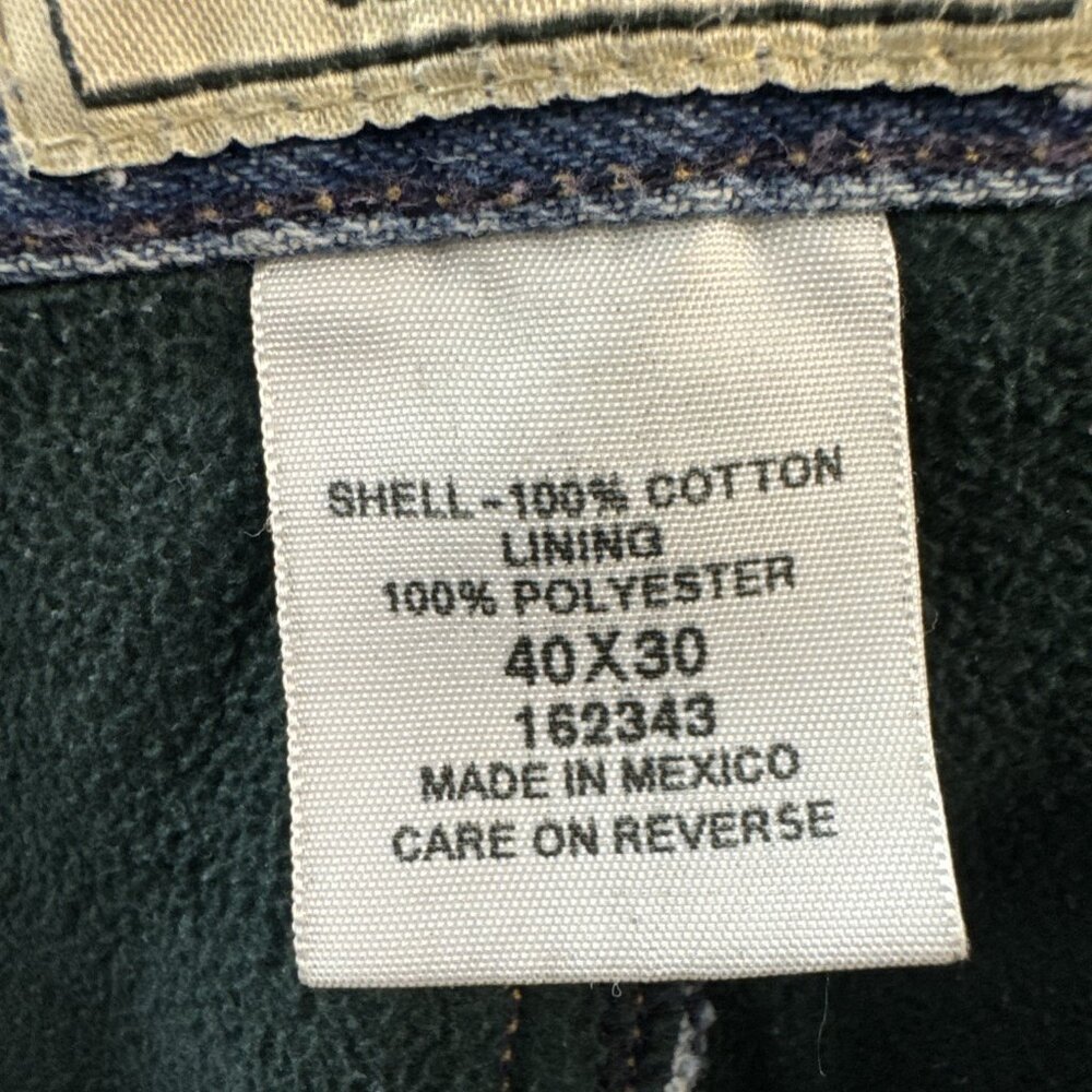 LL Bean Men's 40x30 Double Relaxed Fit Fleece Lined Blue Jeans Vintage (N8) - Picture 7 of 15